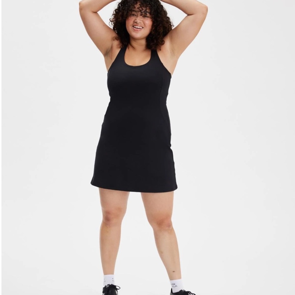 NWT Girlfriend Collective 'Paloma' Racerback Dress in black